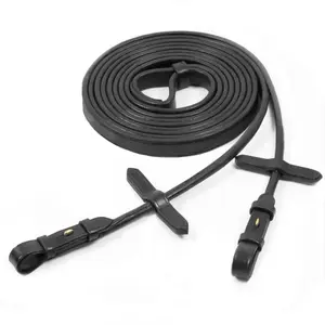 Riendas de cuero dobles enrolladas para caballo Schockemöehle image-0