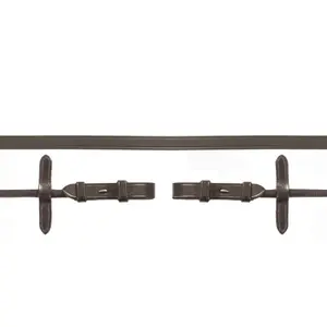 Schockemöhle double rolled leather bridle reins for horse image-1
