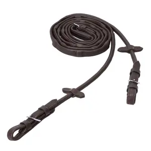 Schockemöehle Durasoft leather rolled reins for horse image-0
