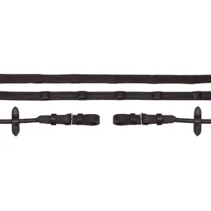 Schockemöhle Durasoft Rolled Grip Leather Reins for Horse image-1