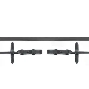 Schockemöhle double rolled leather bridle reins for horse image-1