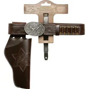 Leather and metal lady belt and holster costume Schrodel image-0