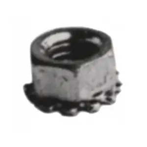 Lot von 10 verzinkten Muttern mit integrierter gezahnter Unterlegscheibe Schwarz M 5