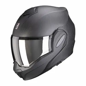 Casque moto modulable Scorpion Exo-Tech Evo Carbon Solid ECE 22-06 image-1