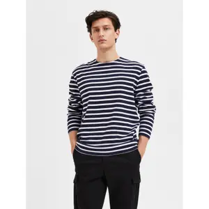 Hosszú ujjú kereknyakú póló Selected Briac Stripe image-1