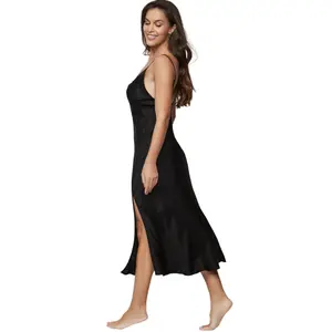 Long satin nightdress for women Selmark Agatha image-2