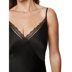 Long satin nightdress for women Selmark Agatha image-3