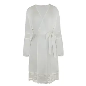 Damen Nachthemd mit langen Ärmeln aus Satin Selmark Agatha Mariage image-4