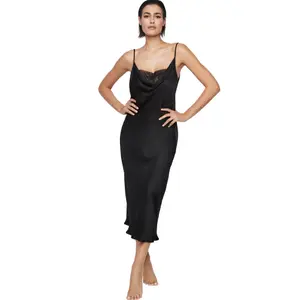 Lange Nachtkleid Damen Selmark Aurum image-2
