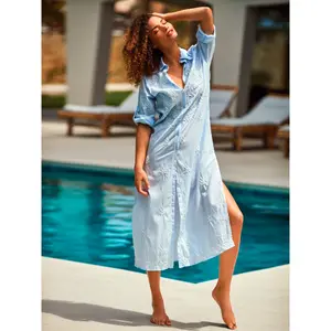 Gestickte lange Sommer-Tunika für Damen Selmark Complementos image-1