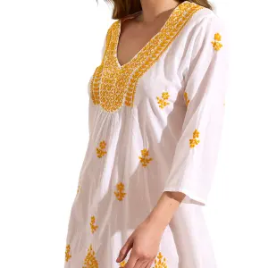 Embroidered beach tunic for women Selmark Complementos image-4