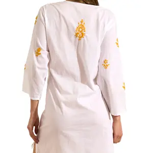 Embroidered beach tunic for women Selmark Complementos image-5