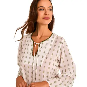 Robe estiva ricamata maniche lunghe donna Selmark Complementos image-3