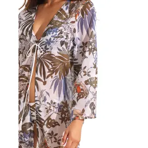 Kvinnors medellång strandkimono Selmark Amazonia image-3
