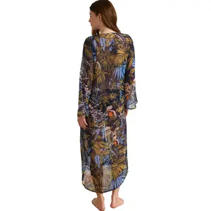Kvinnors medellång strandkimono Selmark Amazonia image-1