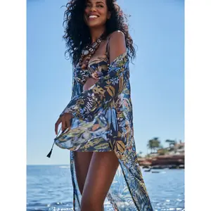 Kvinnors medellång strandkimono Selmark Amazonia image-2