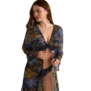 Kvinnors medellång strandkimono Selmark Amazonia image-3