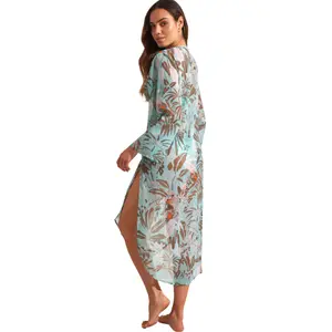 Kvinnors medellång strandkimono Selmark Amazonia image-2