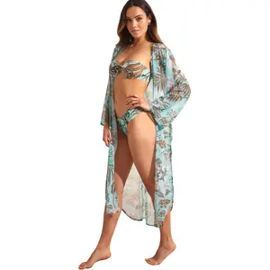 Kvinnors medellång strandkimono Selmark Amazonia image-1
