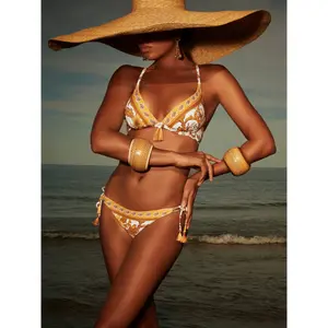 Bade-Oberteil ohne Bügel mit vorgeformtem Dekolleté für Damen Selmark Acanthus image-4