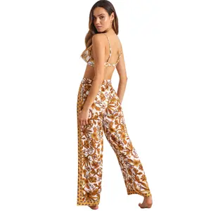 Pantalon de plage palazzo femme Selmark Acanthus image-3