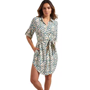Shirt dress with half-length sleeves Selmark Moais image-3