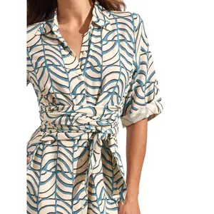 Shirt dress with half-length sleeves Selmark Moais image-4