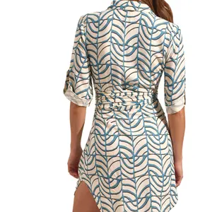 Shirt dress with half-length sleeves Selmark Moais image-5