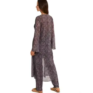 Hose und langer Kimono mit langen Ärmeln für Damen Selmark Indigo image-4