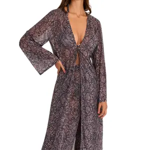 Hose und langer Kimono mit langen Ärmeln für Damen Selmark Indigo image-2