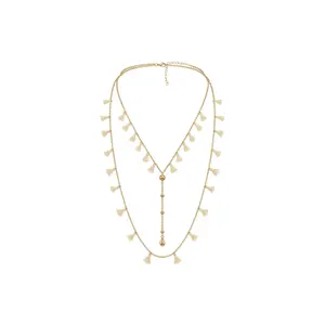 Long Necklace with Mini Pom Poms for Women Selmark Complementos image-0