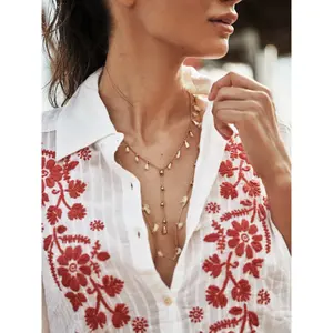 Long Necklace with Mini Pom Poms for Women Selmark Complementos image-4
