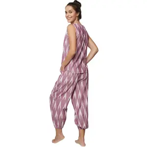 Pyjamas med kortbyxor och linne för kvinnor Selmark Homewear P101 image-4