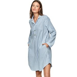 Damen Nachthemd mit langen Ärmeln Selmark P105 Oxford