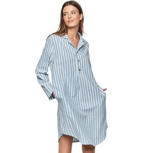 Damen Nachthemd mit langen Ärmeln Selmark P105 Oxford image-2