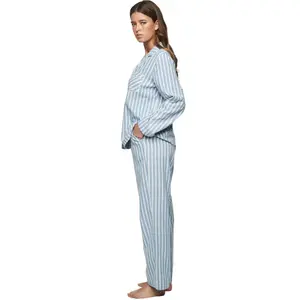 Pyjamaset för damer med långärmad skjorta och byxor Selmark P105 Oxford image-2