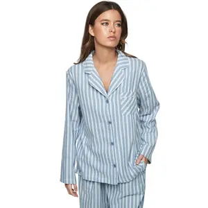 Pyjamaset för damer med långärmad skjorta och byxor Selmark P105 Oxford image-4