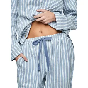 Pyjamaset för damer med långärmad skjorta och byxor Selmark P105 Oxford image-5