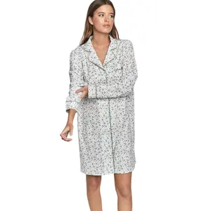 Long sleeve nightdress for women Selmark P111 Preppy Flowers image-0