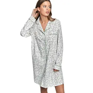 Long sleeve nightdress for women Selmark P111 Preppy Flowers image-3