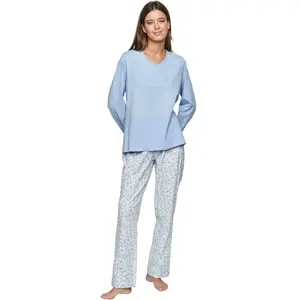 Pyjama femme Selmark P111 Preppy Flowers image-0