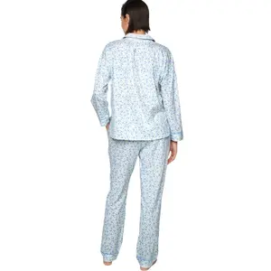 Pijama de calças e camisa de mangas longas para mulher Selmark P111 Preppy image-1