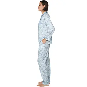 Pijama de calças e camisa de mangas longas para mulher Selmark P111 Preppy image-2