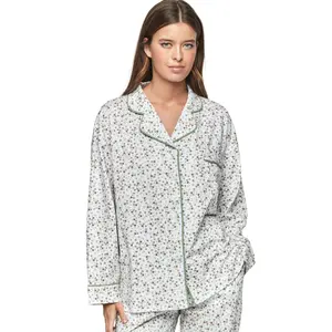 Pijama de calças e camisa de mangas longas para mulher Selmark P111 Preppy image-3