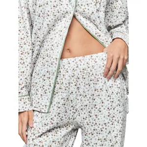 Pijama de calças e camisa de mangas longas para mulher Selmark P111 Preppy image-4