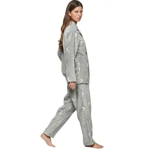 Women's long sleeve shirt and pyjama trousers Selmark P112 Etoile de soir image-2