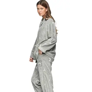 Women's long sleeve shirt and pyjama trousers Selmark P112 Etoile de soir image-3