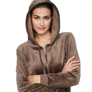 Pyjama avec sweatshirt à capuche zippé femme Selmark P115 Sport image-4