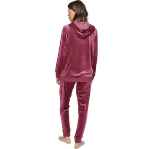 Pyjama avec sweatshirt à capuche zippé femme Selmark P115 Sport image-1