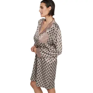 Long sleeve nightdress for women Selmark P116 Satin Sublime image-3